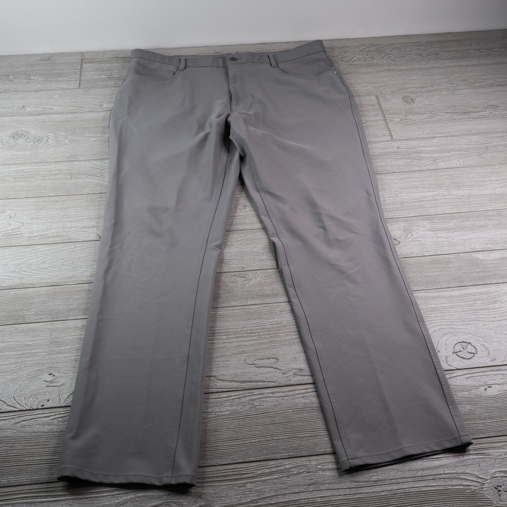 FootJoy Athletic Fit Golf Pants Men's 38x32 Gray 5-Pocket Performance Trousers